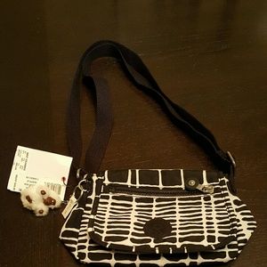 Brand new black and white Kipling shoulder bag